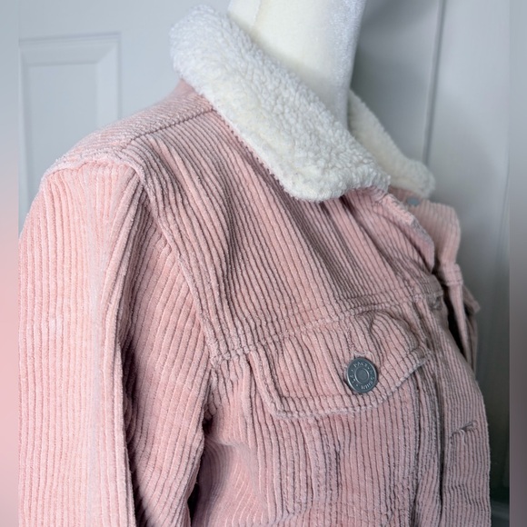 Pacsun Pink Corduroy Jacket with Sherpa Collar size Xs - Picture 7 of 14